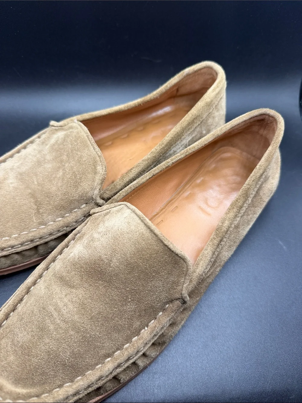 Sarto Men's Tan Suede Slip-On Loafers